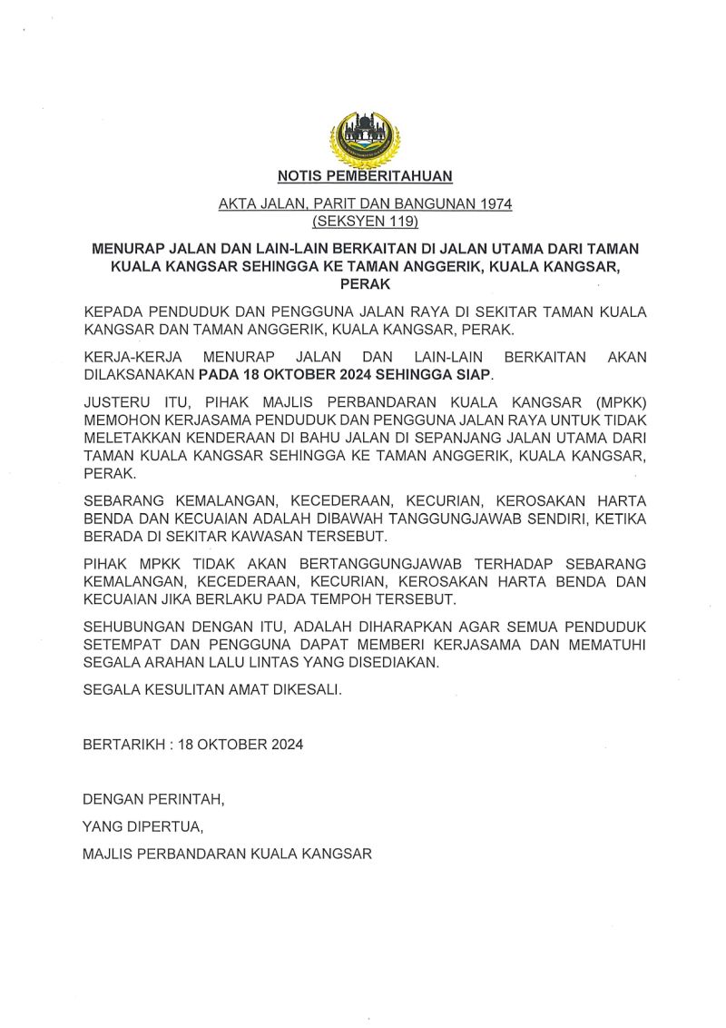 notis penutupan